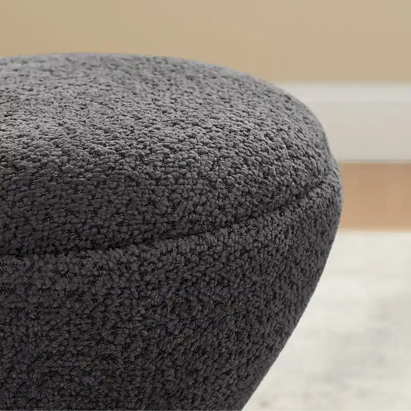 VANOMi Djembe Boucle Pouf, Tabouret de coiffeuse rembourré pour salon, dressing (Lot de 2)