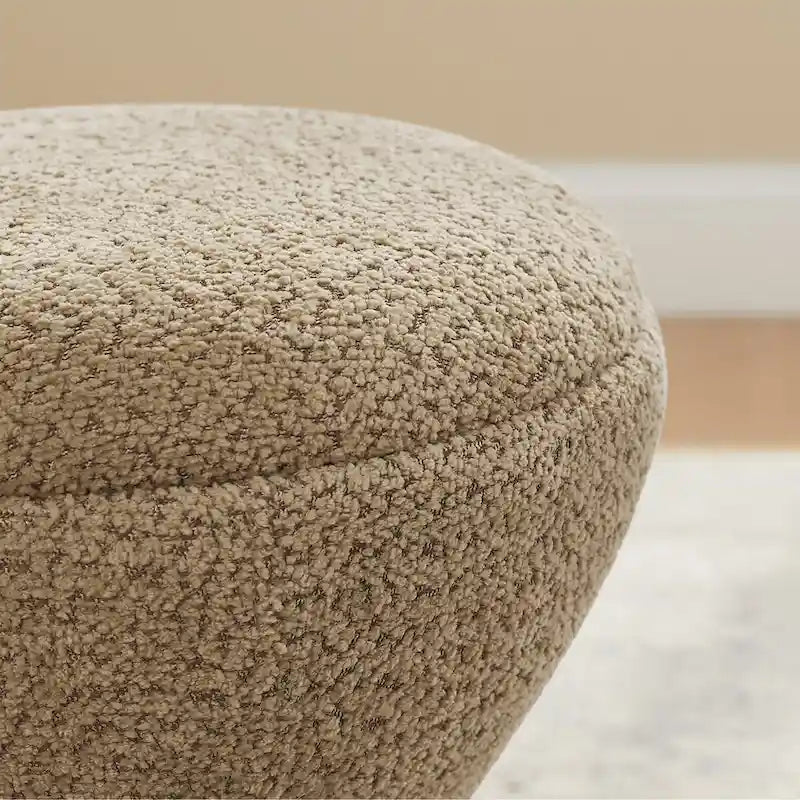 VANOMi Djembe Boucle Pouf, Tabouret de coiffeuse rembourré pour salon, dressing (Lot de 2)