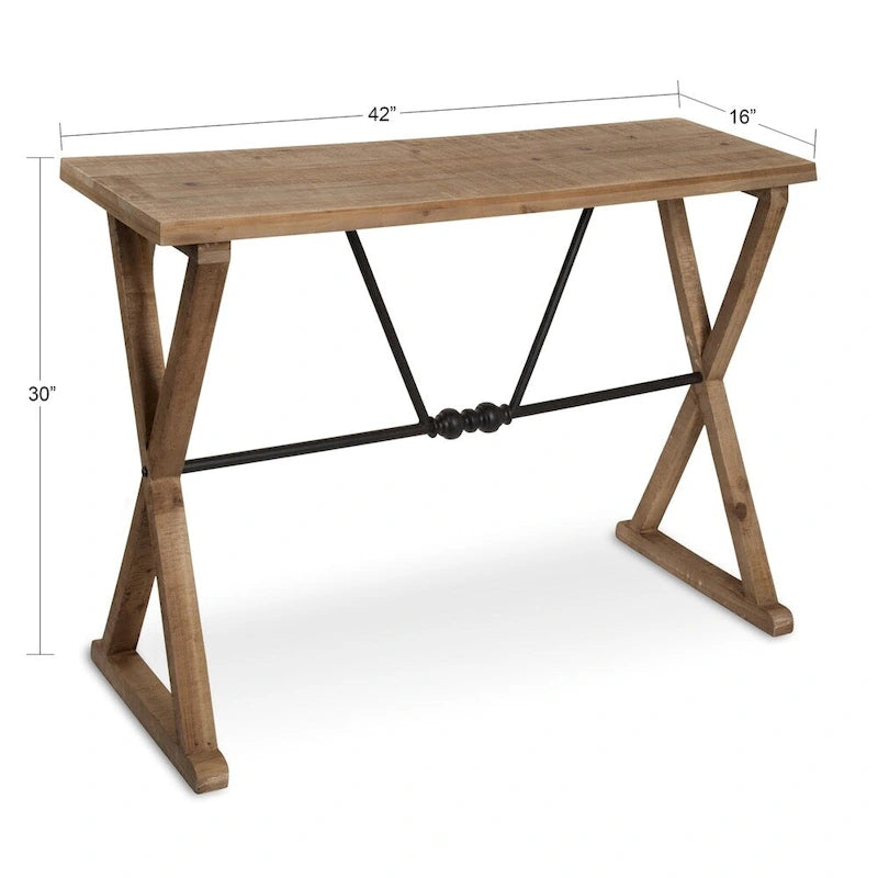 Console Kate and Laurel Travere en bois et métal - 42 x 16 x 30
