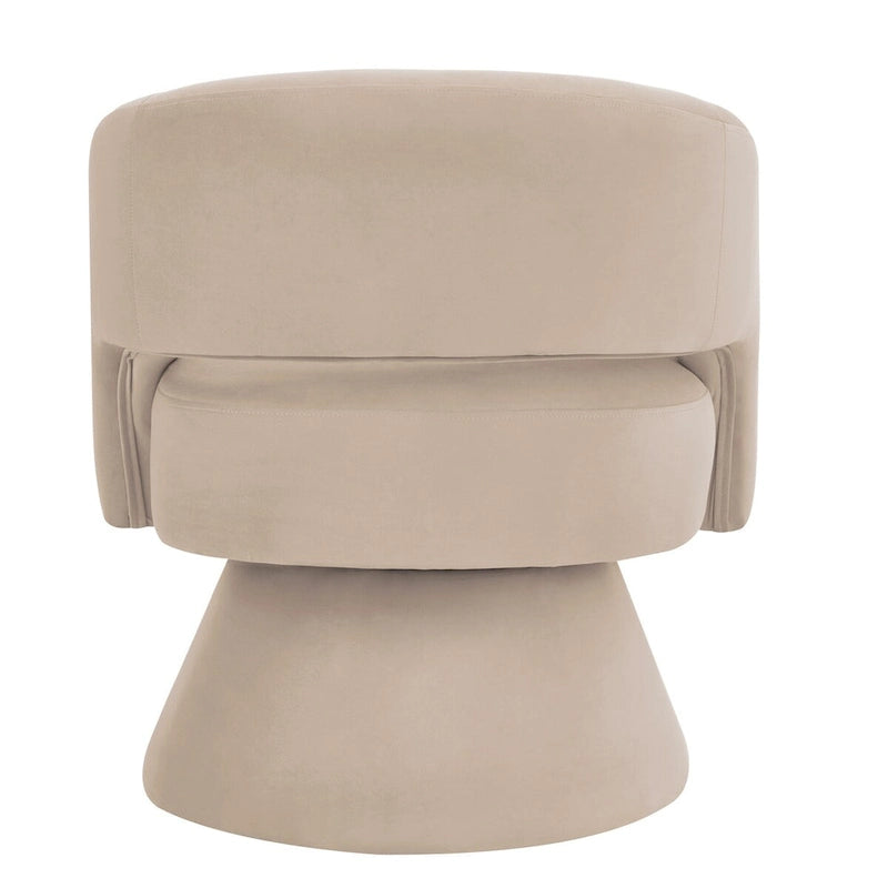 Fauteuils d'appoint pivotants en velours capitonné avec dossier ouvert
