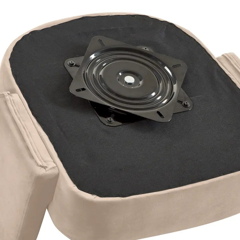 Fauteuils d'appoint pivotants en velours capitonné avec dossier ouvert