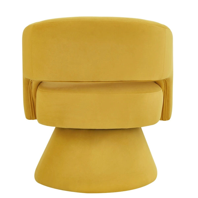 Fauteuils d'appoint pivotants en velours capitonné avec dossier ouvert