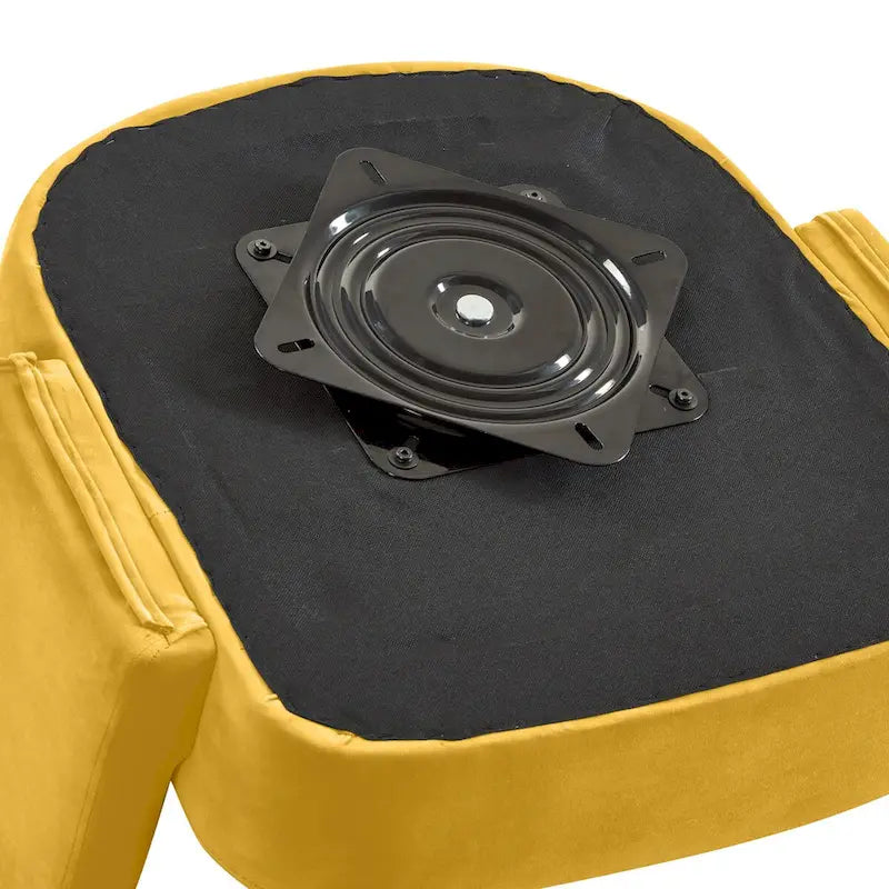 Fauteuils d'appoint pivotants en velours capitonné avec dossier ouvert