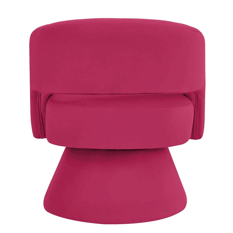 Fauteuils d'appoint pivotants en velours capitonné avec dossier ouvert