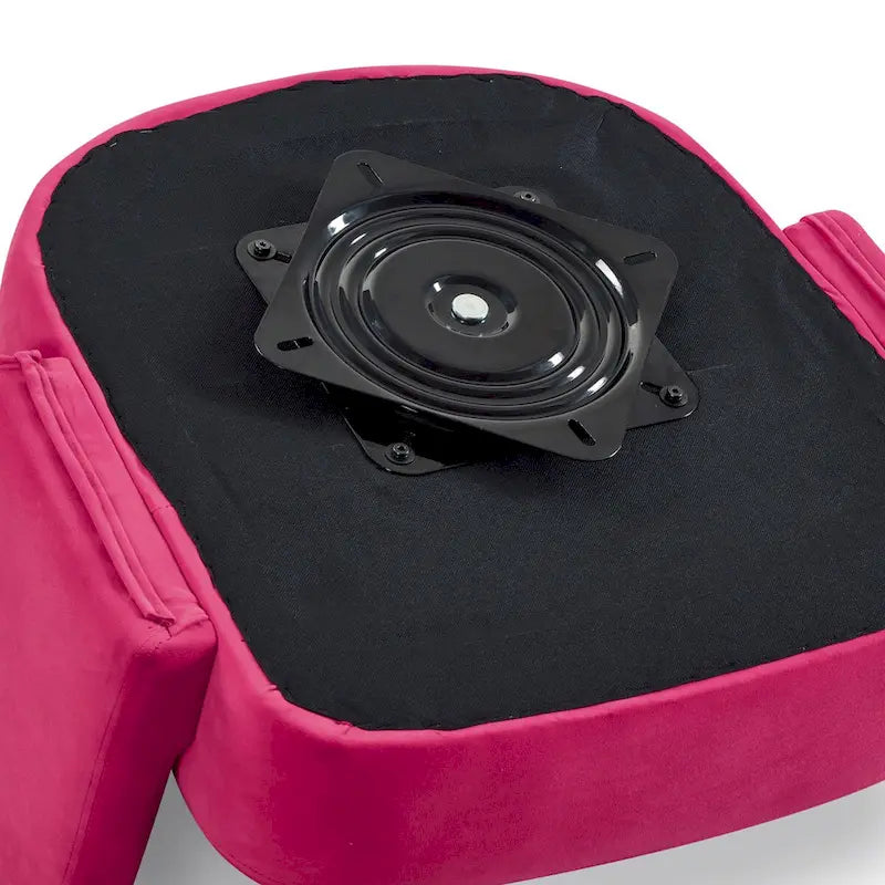 Fauteuils d'appoint pivotants en velours capitonné avec dossier ouvert