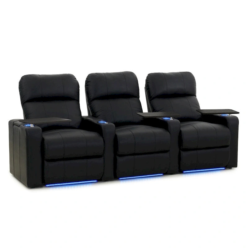 Ensemble de sièges de cinéma maison en cuir électrique Octane Turbo XL700 (rangée de 3)