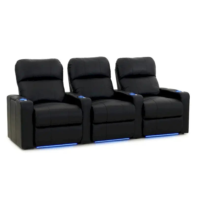 Ensemble de sièges de cinéma maison en cuir électrique Octane Turbo XL700 (rangée de 3)