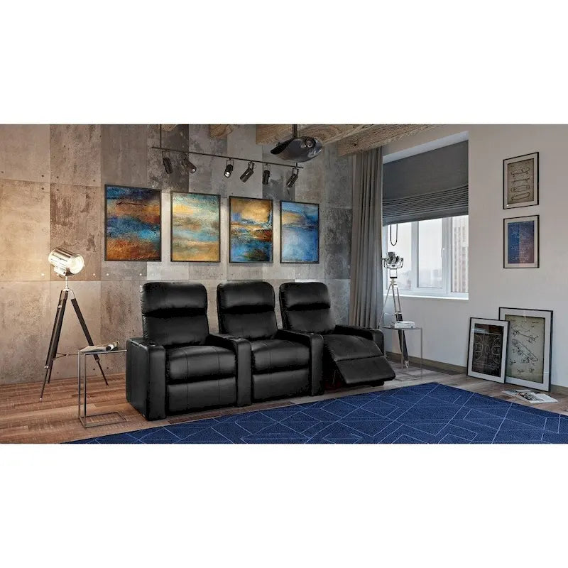 Ensemble de sièges de cinéma maison en cuir électrique Octane Turbo XL700 (rangée de 3)