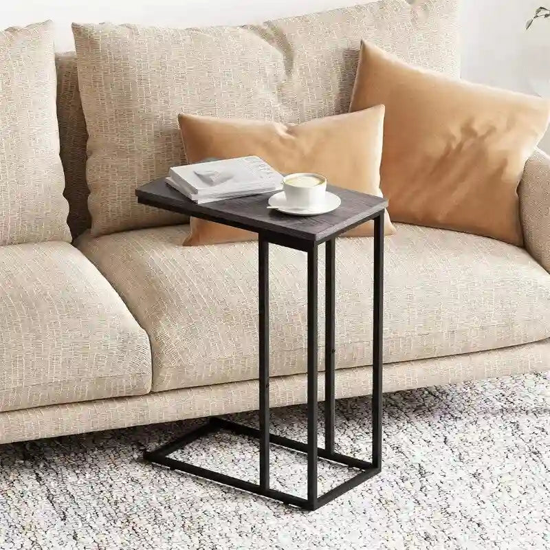 Petite table d'appoint en forme de C - 10 cm de profondeur x 18,1 cm de largeur x 25 cm de hauteur