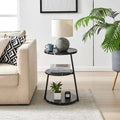 Table d'appoint ronde Skylar à 3 niveaux avec plateau à rebord surélevé et pieds asymétriques en métal de style moderne du milieu du siècle