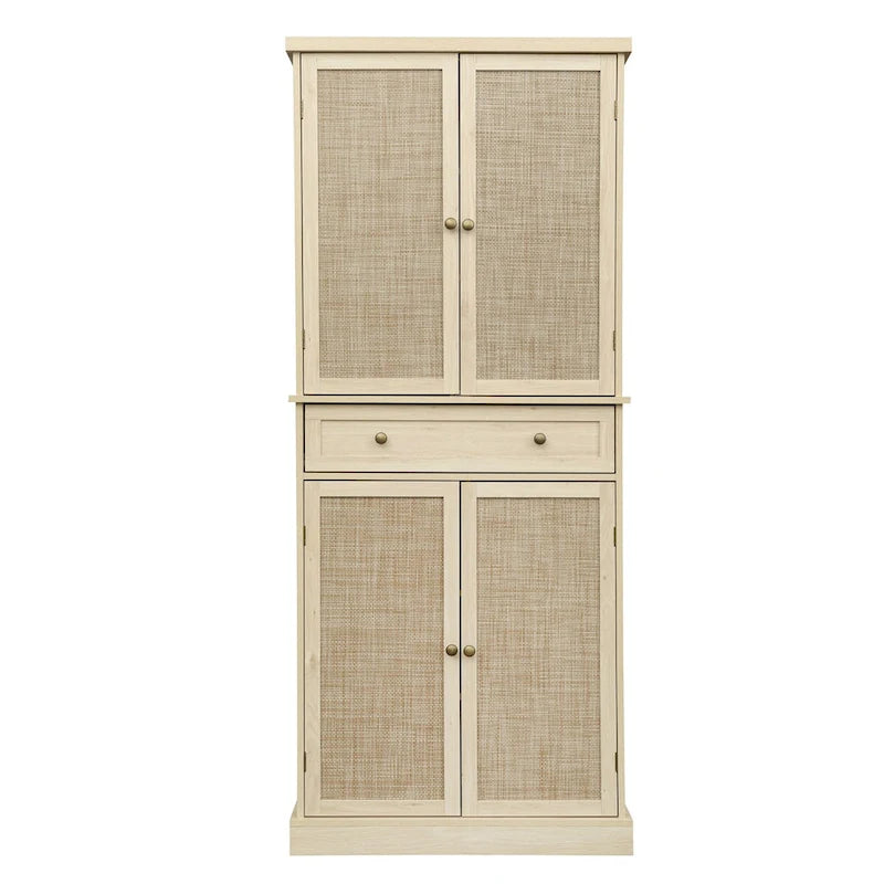 Armoire à 4 portes avec 1 tiroir et 4 étagères intérieures réglables.