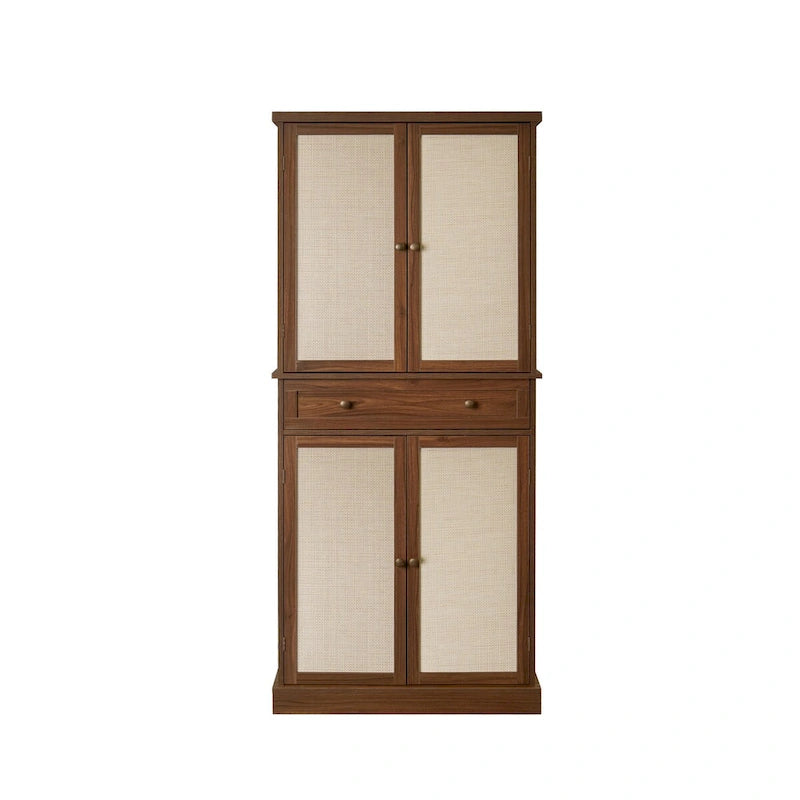 Armoire à 4 portes avec 1 tiroir et 4 étagères intérieures réglables.