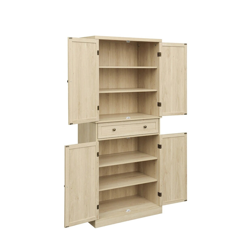 Armoire à 4 portes avec 1 tiroir et 4 étagères intérieures réglables.