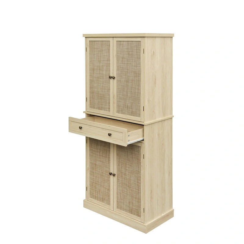 Armoire à 4 portes avec 1 tiroir et 4 étagères intérieures réglables.