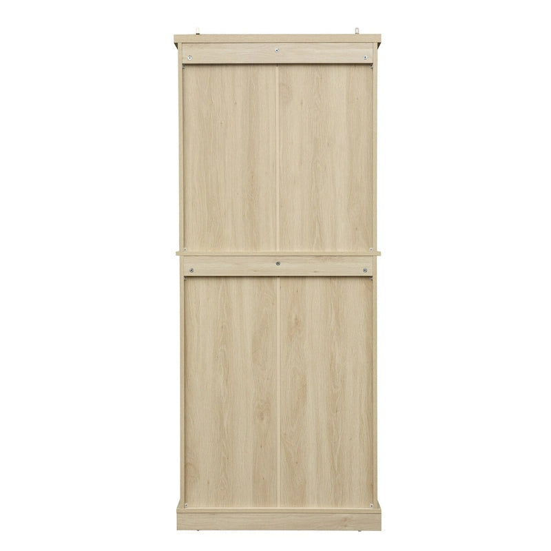 Armoire à 4 portes avec 1 tiroir et 4 étagères intérieures réglables.