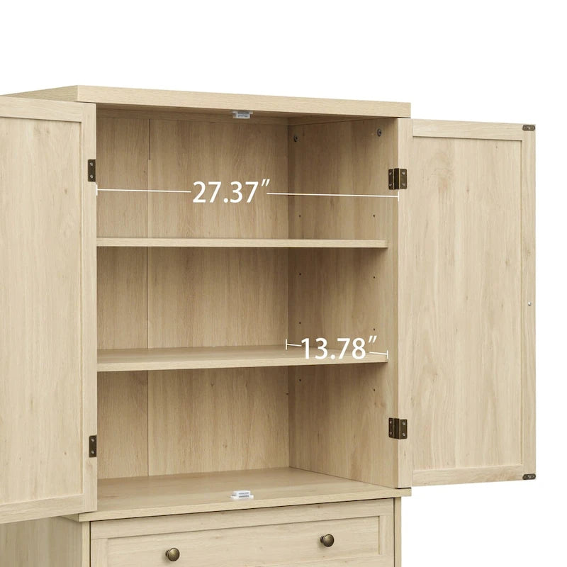 Armoire à 4 portes avec 1 tiroir et 4 étagères intérieures réglables.