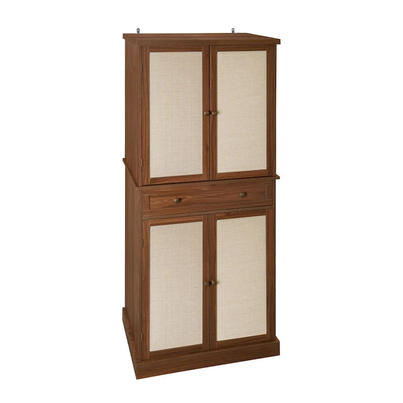 Armoire à 4 portes avec 1 tiroir et 4 étagères intérieures réglables.