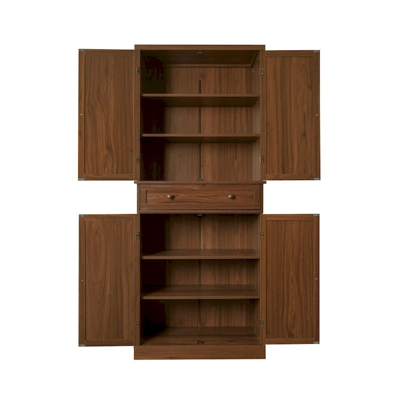 Armoire à 4 portes avec 1 tiroir et 4 étagères intérieures réglables.