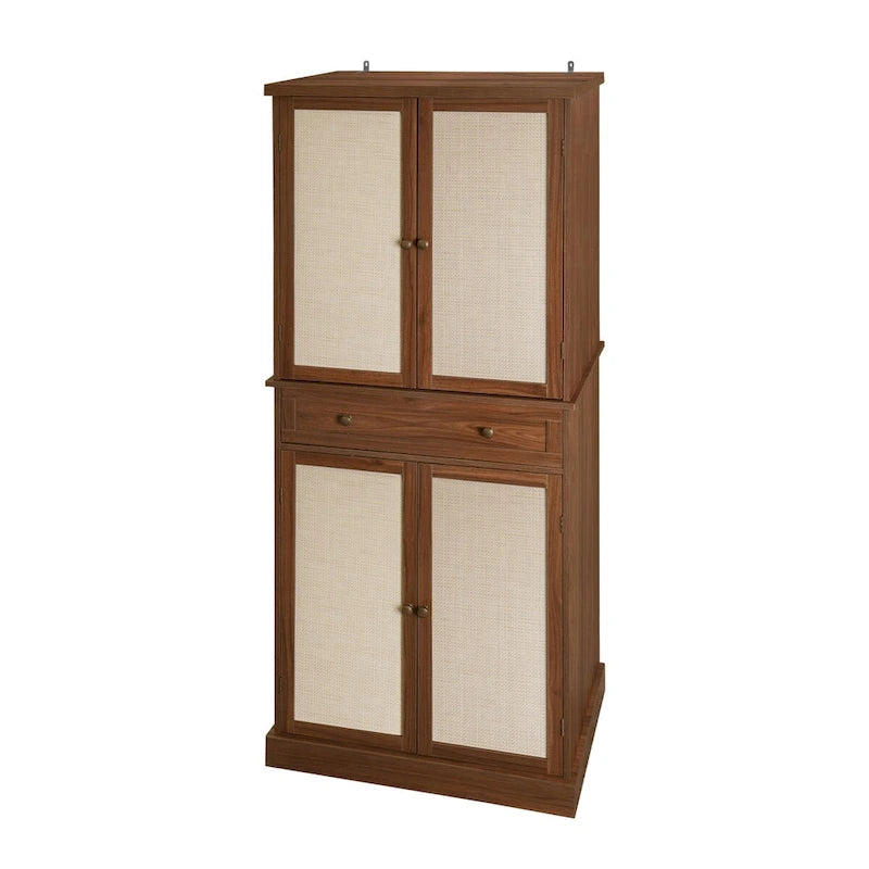 Armoire à 4 portes avec 1 tiroir et 4 étagères intérieures réglables.