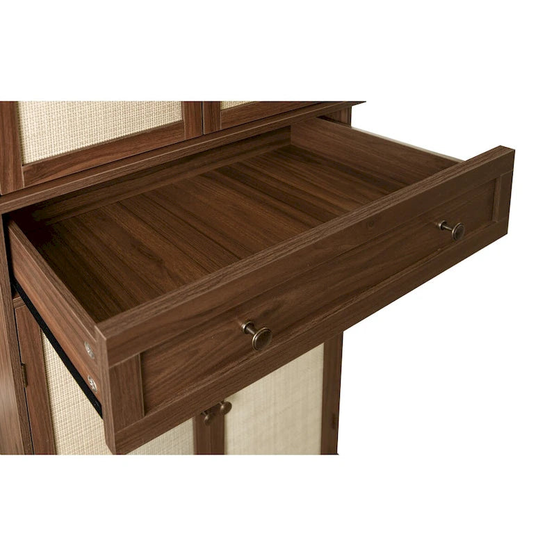 Armoire à 4 portes avec 1 tiroir et 4 étagères intérieures réglables.
