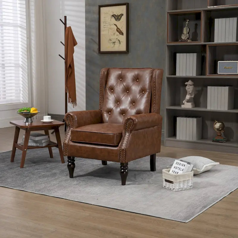 Fauteuil à structure en bois, fauteuil d'appoint moderne pour salon