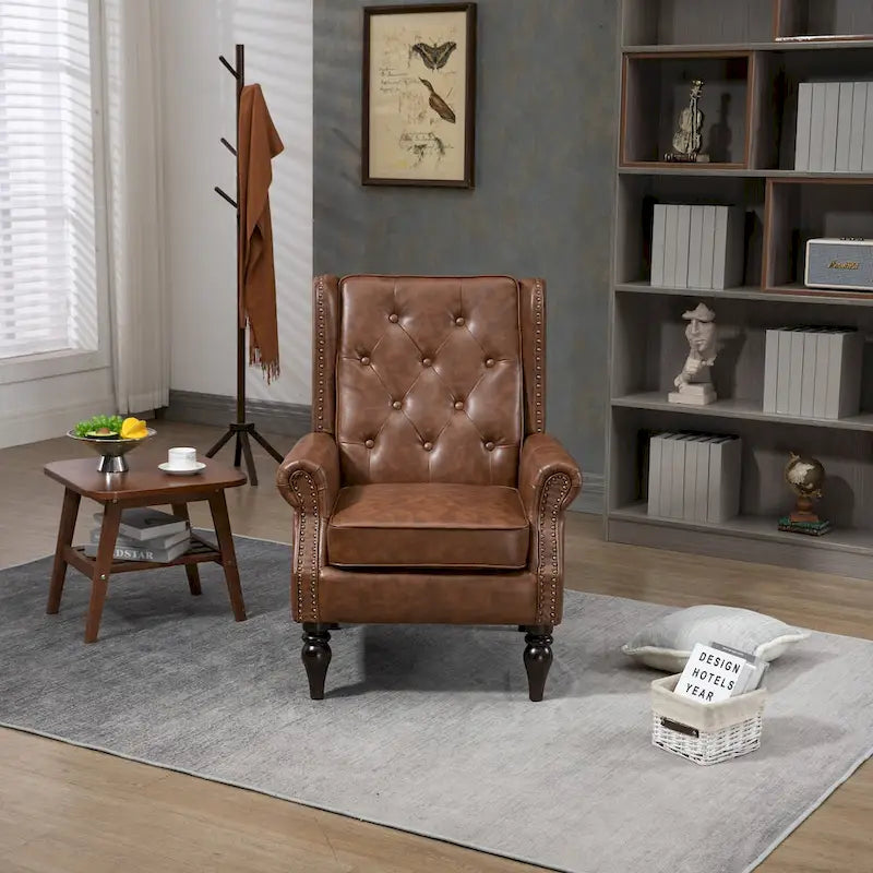 Fauteuil à structure en bois, fauteuil d'appoint moderne pour salon