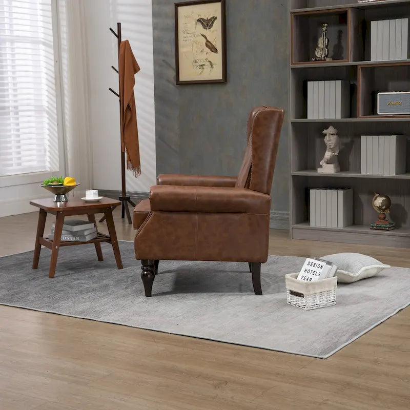 Fauteuil à structure en bois, fauteuil d'appoint moderne pour salon