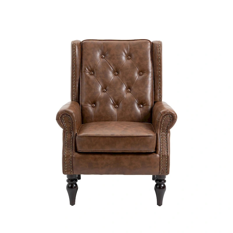 Fauteuil à structure en bois, fauteuil d'appoint moderne pour salon