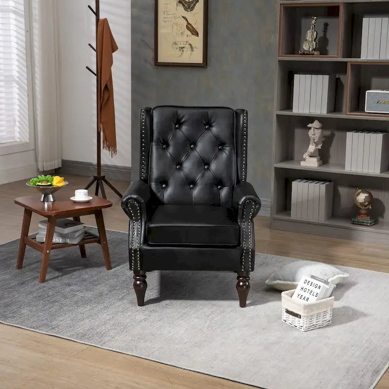 Fauteuil à structure en bois, fauteuil d'appoint moderne pour salon