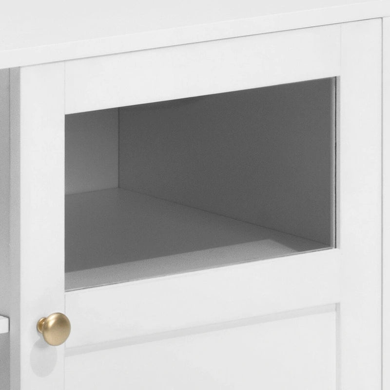 Meuble TV LED avec éclairage intégré, console multimédia et rangement - 152 cm de largeur