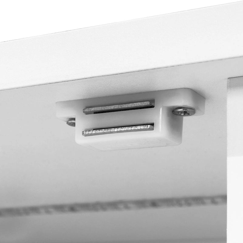 Meuble TV LED avec éclairage intégré, console multimédia et rangement - 152 cm de largeur