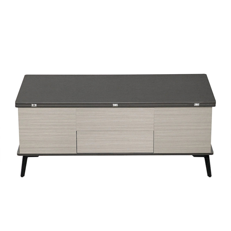 Ensemble de 5 pièces comprenant une table basse relevable avec rangement et une table à manger convertible.