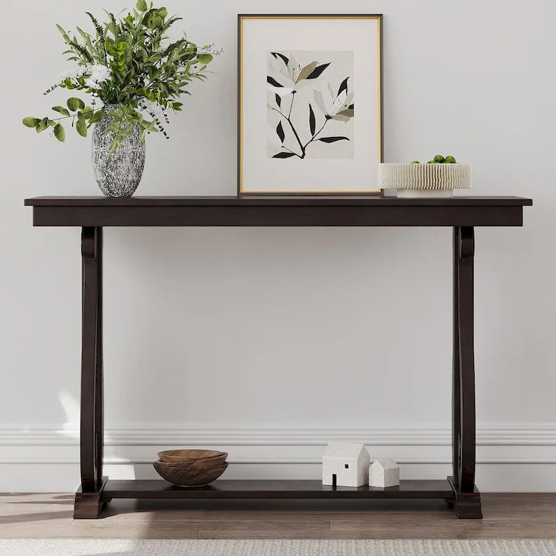 Console rustique vintage de 122 cm (48 pouces) - Table d'entrée de style ferme avec étagère ouverte et construction robuste