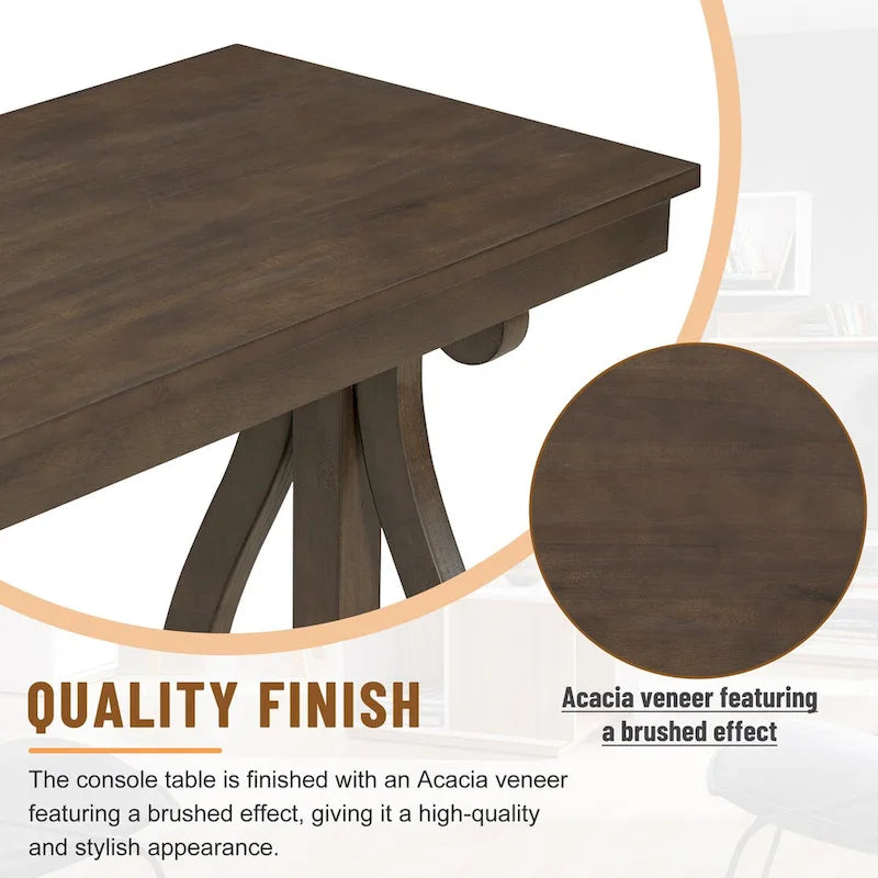 Console rustique vintage de 122 cm (48 pouces) - Table d'entrée de style ferme avec étagère ouverte et construction robuste