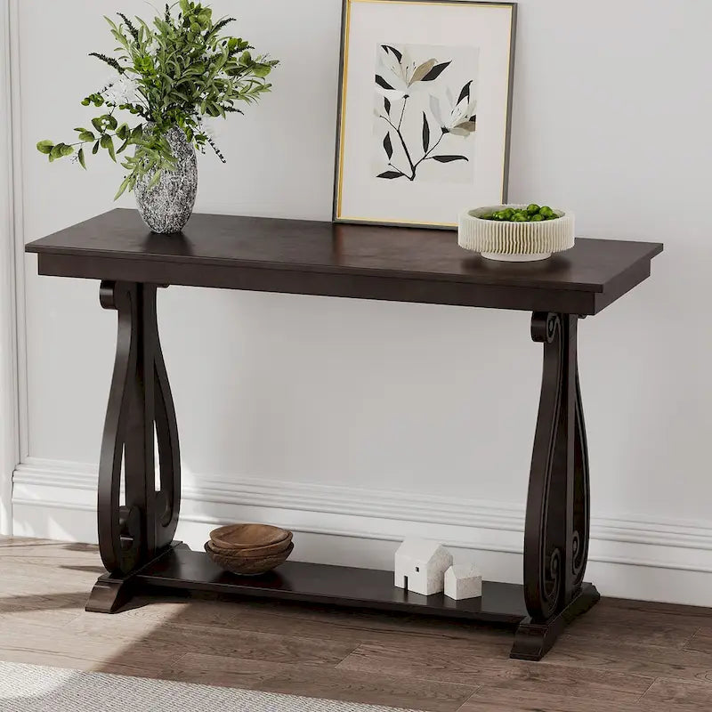 Console rustique vintage de 122 cm (48 pouces) - Table d'entrée de style ferme avec étagère ouverte et construction robuste
