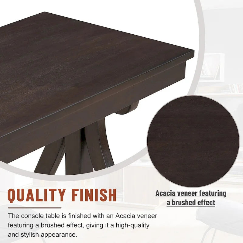 Console rustique vintage de 122 cm (48 pouces) - Table d'entrée de style ferme avec étagère ouverte et construction robuste