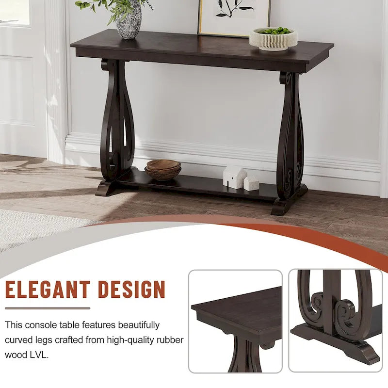Console rustique vintage de 122 cm (48 pouces) - Table d'entrée de style ferme avec étagère ouverte et construction robuste