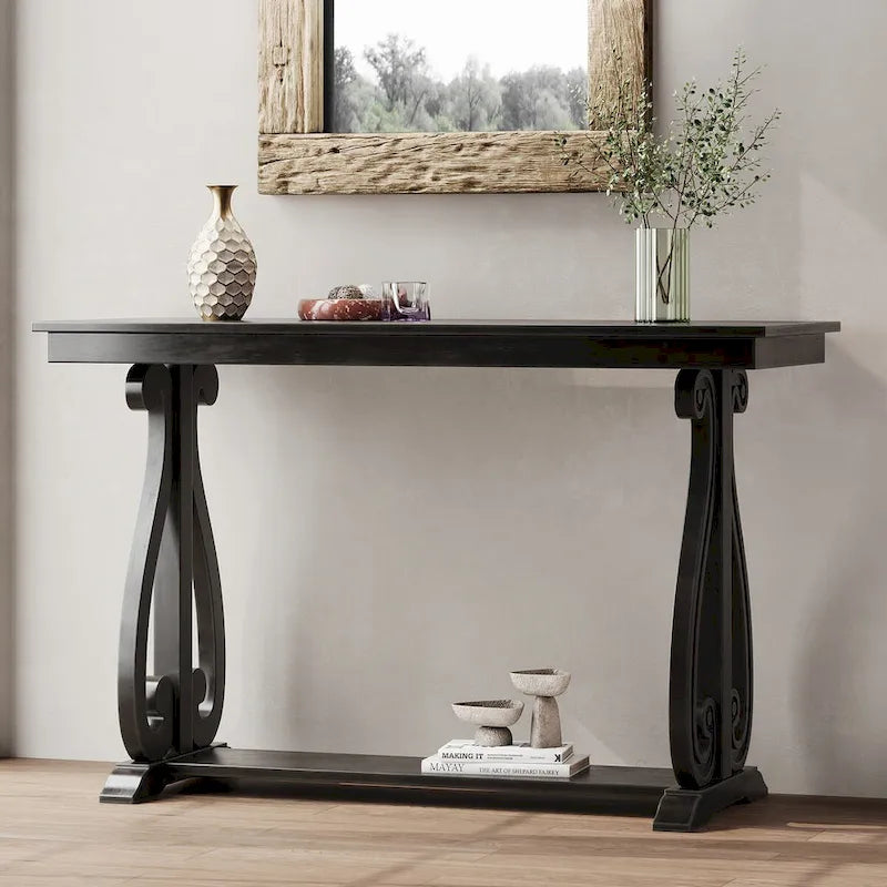 Console rustique vintage de 122 cm (48 pouces) - Table d'entrée de style ferme avec étagère ouverte et construction robuste