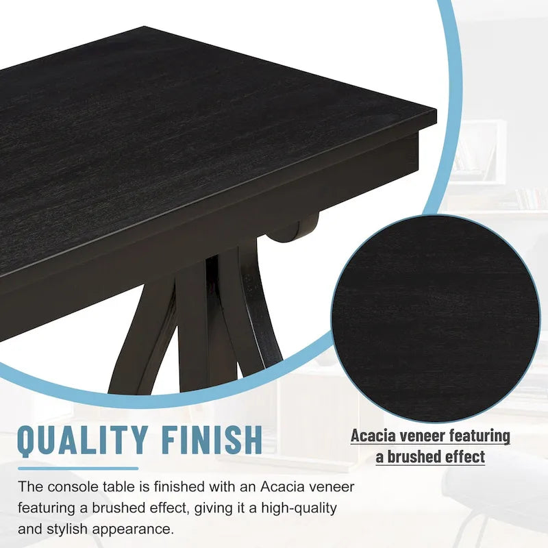 Console rustique vintage de 122 cm (48 pouces) - Table d'entrée de style ferme avec étagère ouverte et construction robuste