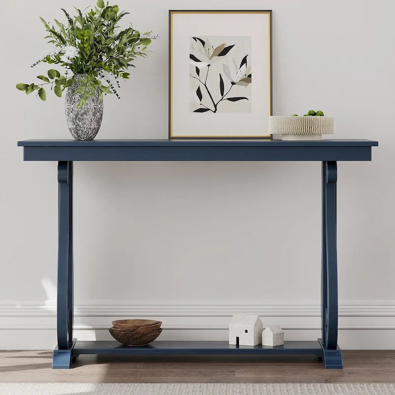 Console rustique vintage de 122 cm (48 pouces) - Table d'entrée de style ferme avec étagère ouverte et construction robuste
