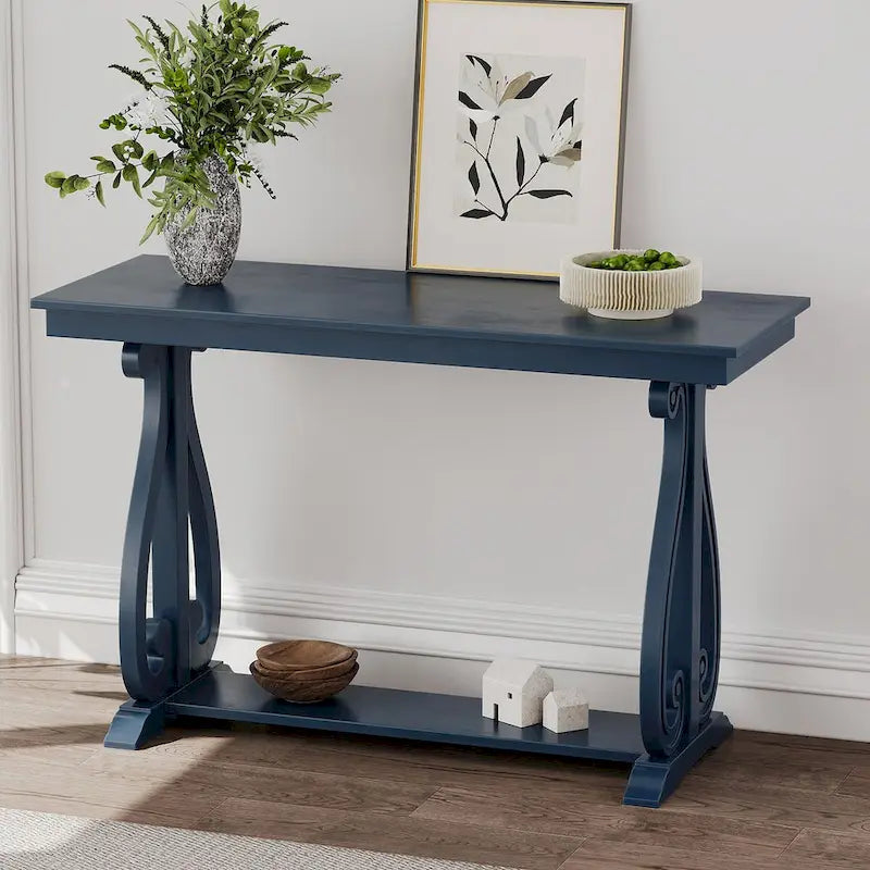 Console rustique vintage de 122 cm (48 pouces) - Table d'entrée de style ferme avec étagère ouverte et construction robuste