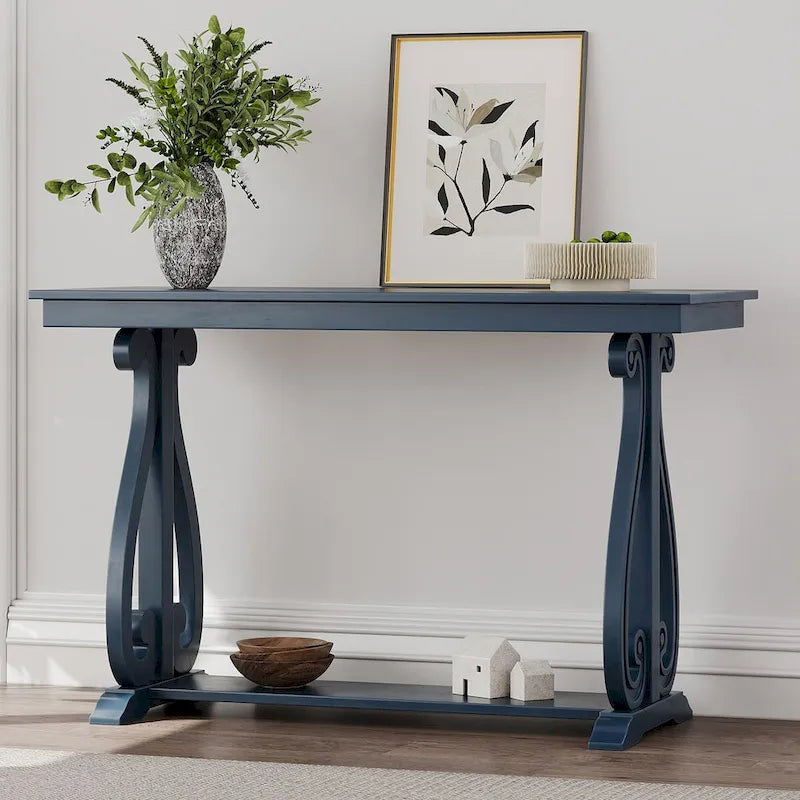 Console rustique vintage de 122 cm (48 pouces) - Table d'entrée de style ferme avec étagère ouverte et construction robuste