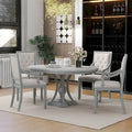 Ensemble de salle à manger 5 pièces comprenant une table ronde extensible et 4 chaises rembourrées pour cuisine et salle à manger