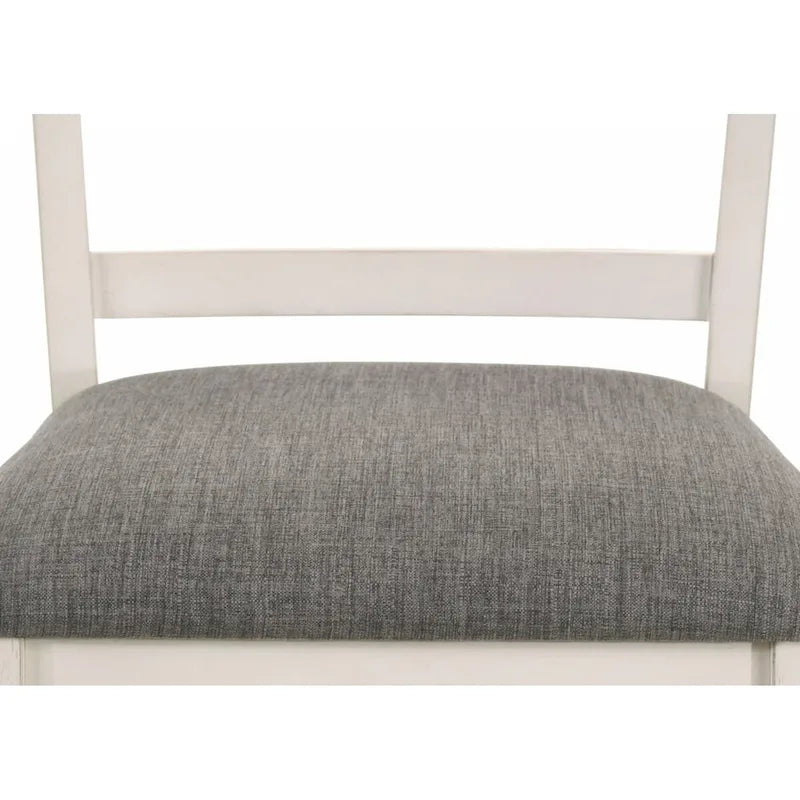 Ensemble de 2 chaises de bar et tabourets de comptoir rembourrés de style transitionnel, finition bois brun