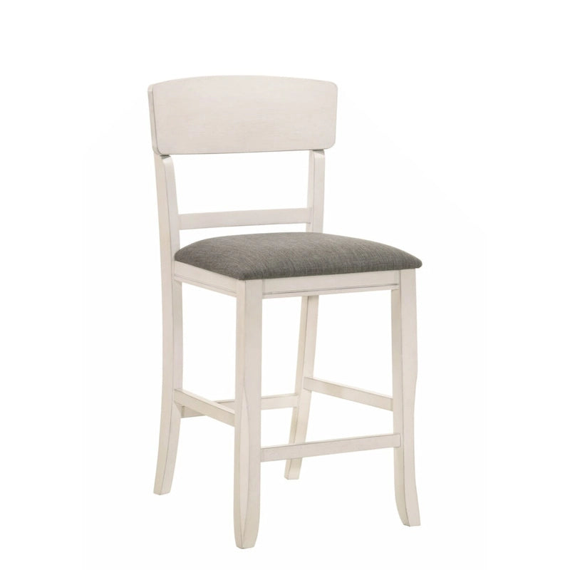 Ensemble de 2 chaises de bar et tabourets de comptoir rembourrés de style transitionnel, finition bois brun