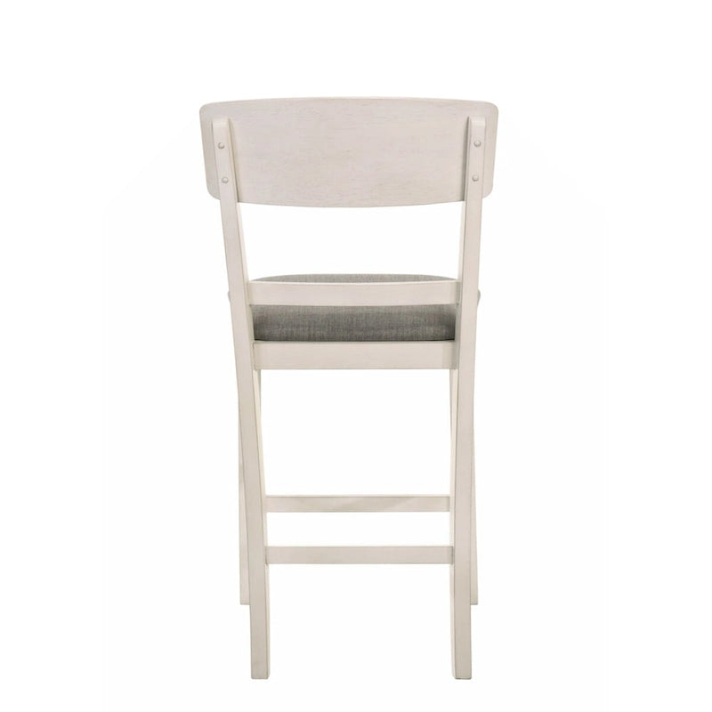 Ensemble de 2 chaises de bar et tabourets de comptoir rembourrés de style transitionnel, finition bois brun