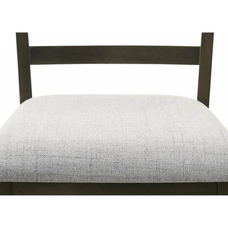 Ensemble de 2 chaises de bar et tabourets de comptoir rembourrés de style transitionnel, finition bois brun