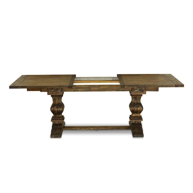 Ensemble de salle à manger 11 pièces East West Furniture : une table de cuisine et 10 chaises Parson en tissu lin (options de finition)