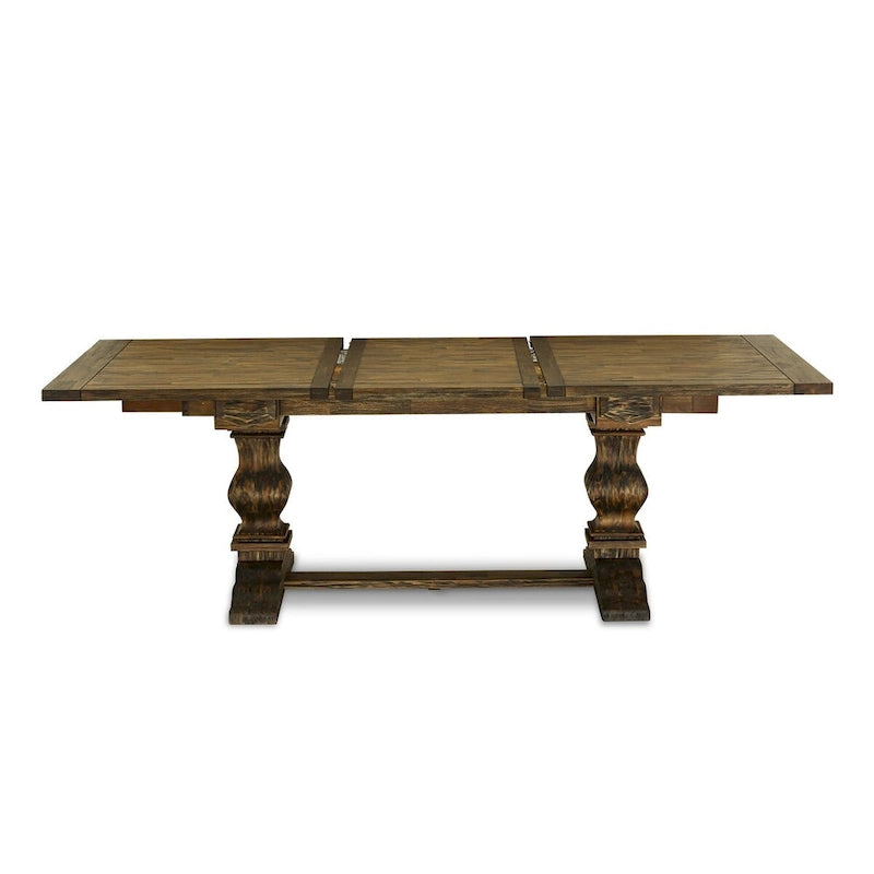 Ensemble de salle à manger 11 pièces East West Furniture : une table de cuisine et 10 chaises Parson en tissu lin (options de finition)