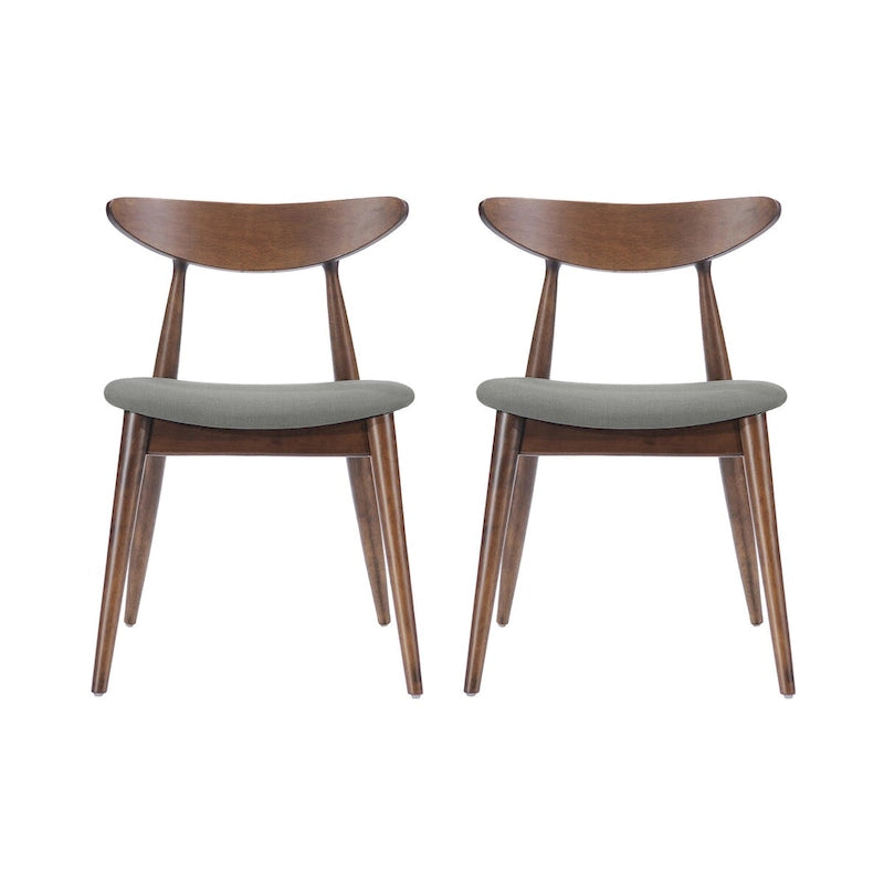 Chaise de salle à manger en tissu style moderne du milieu du siècle, lot de 2